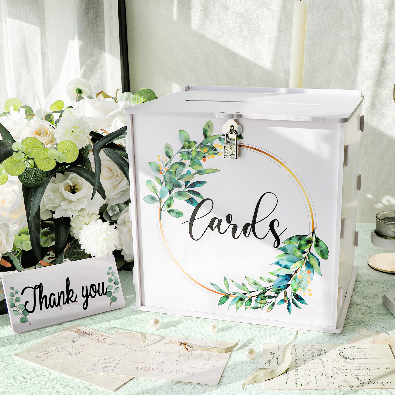 Card Index Box - Wedding Card Box with Lock, PVC