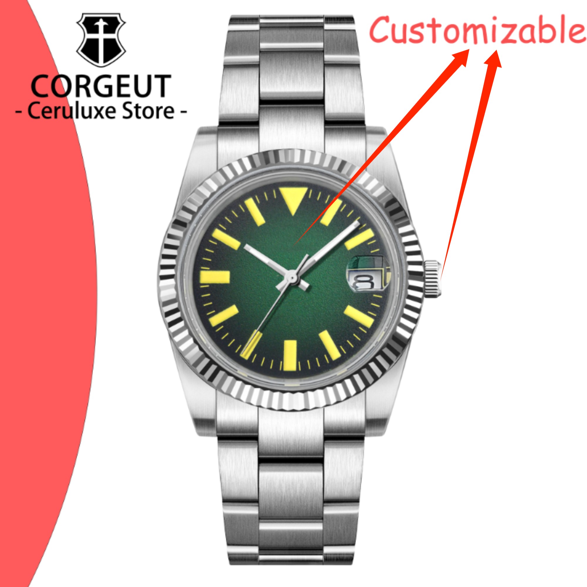 Paper Weight Crystal - Custom Logo 36/39mm New NH35 Automatic