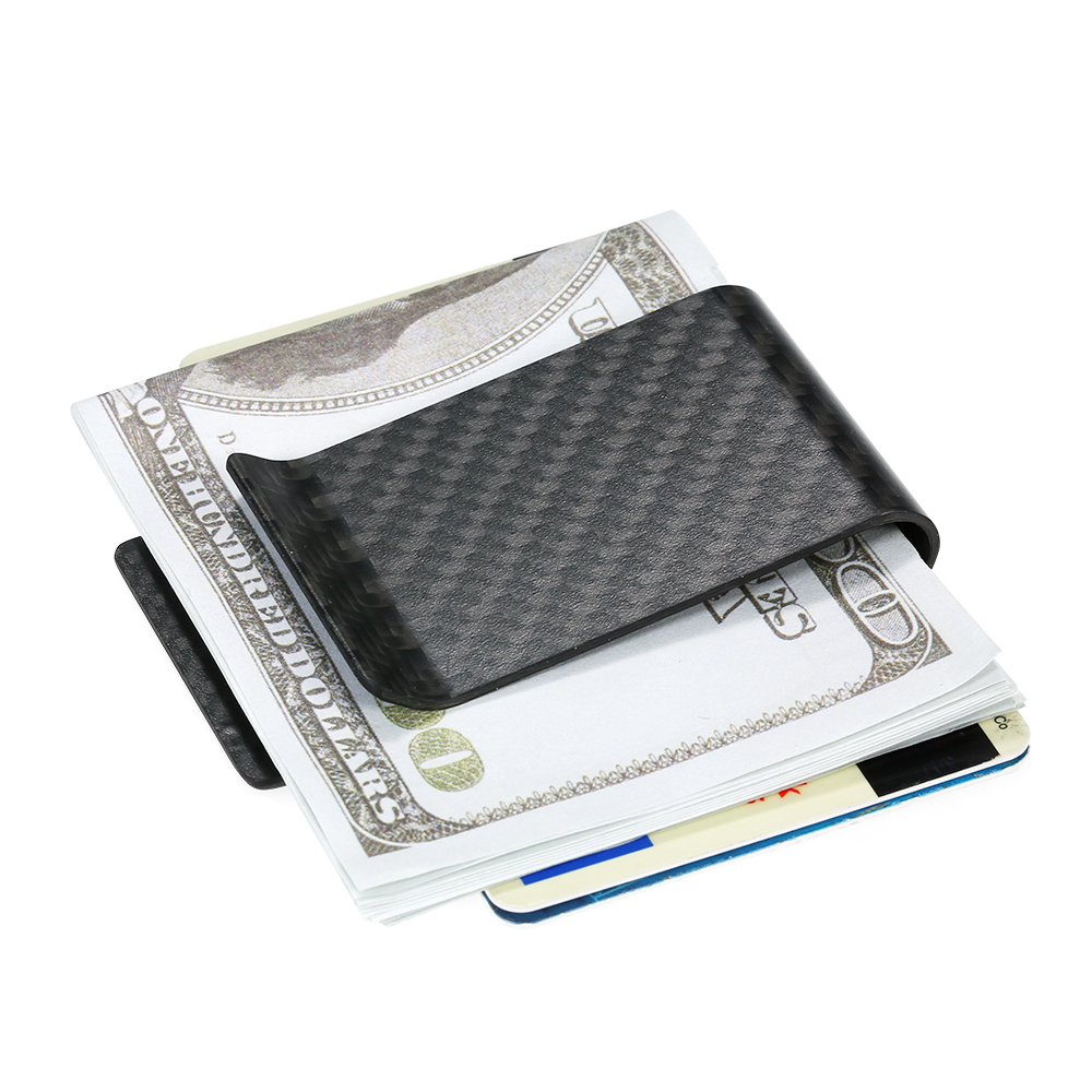 Index Card Holder - Black Carbon Fiber Wallet Money Clip