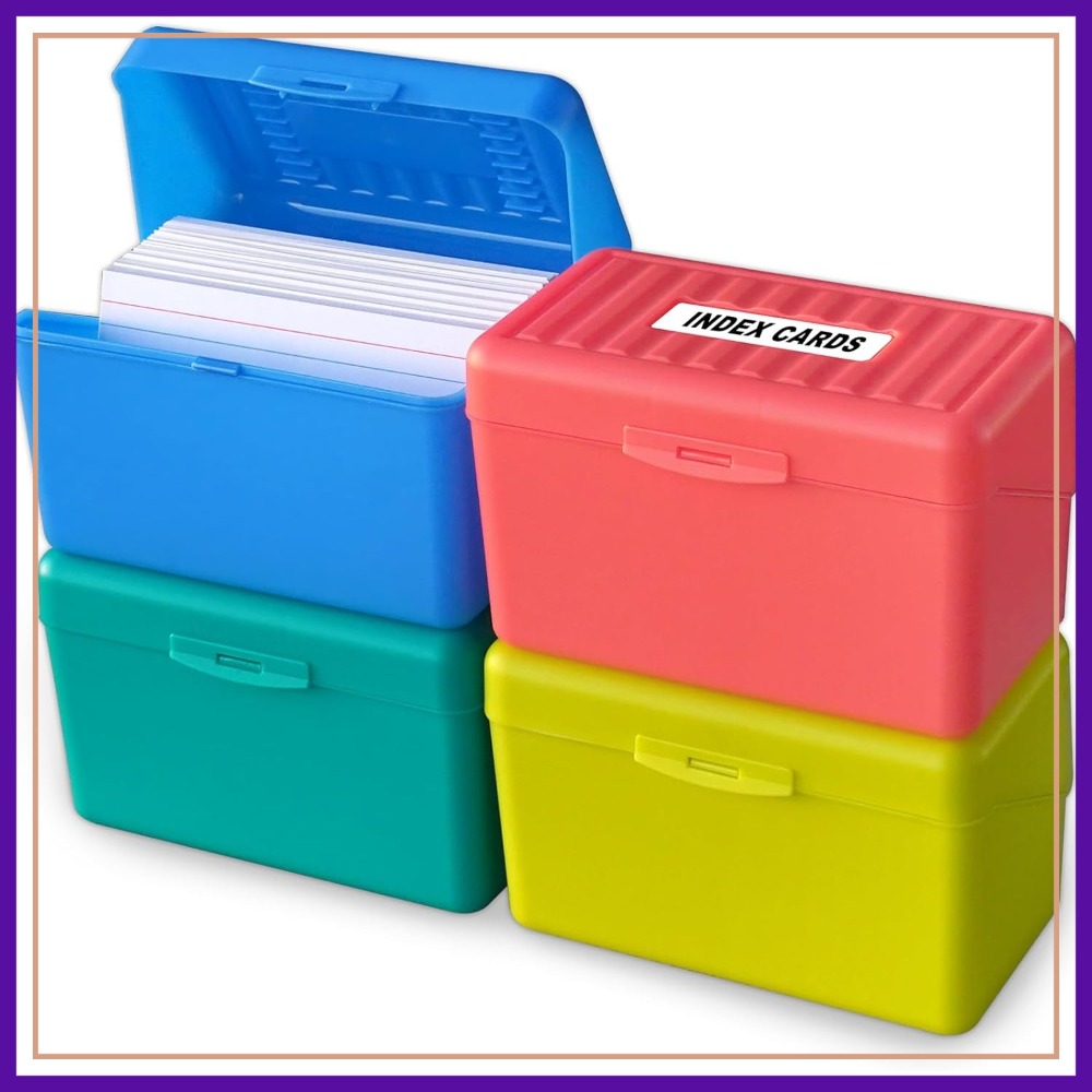 Card Index Box - Olivo Index Card Holder Box 3x5
