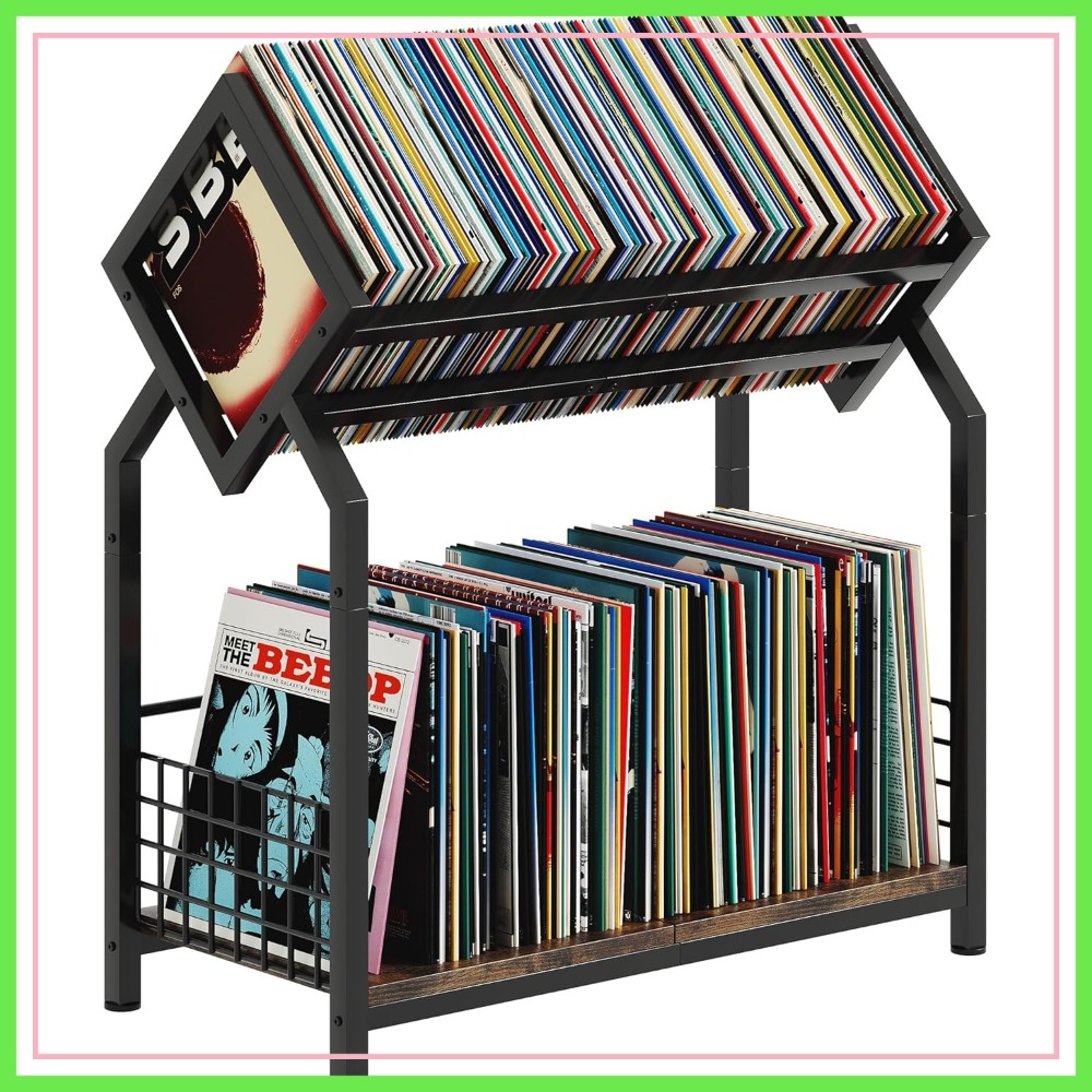2-Tier Vinyl Record Storage Ho - đánh giá và giá Magazine Holder Rack