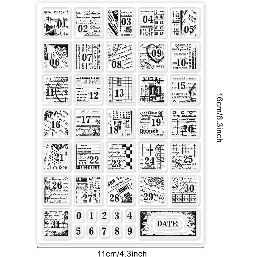 1Sheet Vintage Date Clear Stam - đánh giá và giá Rubber Date Stamp