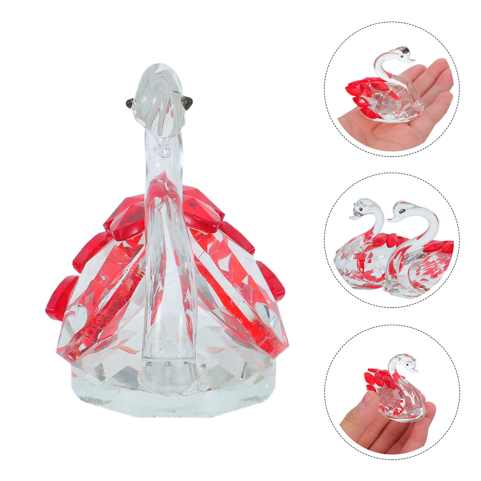 2Pcs Crystal Swan Decor Lover  - đánh giá và giá Paper Weight Crystal