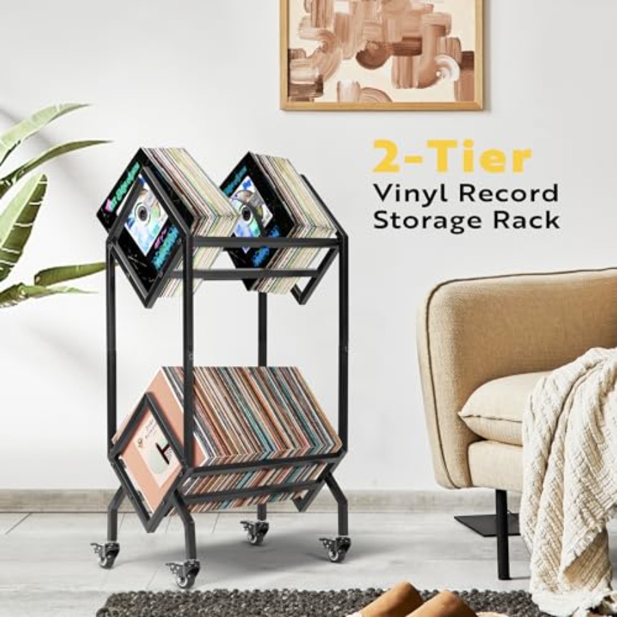 Vinyl Record Storage Rack, 2 T - đánh giá và giá Magazine Holder Rack