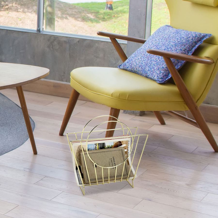 MidCentury Brass Plated Metal  - đánh giá và giá Magazine Holder Rack