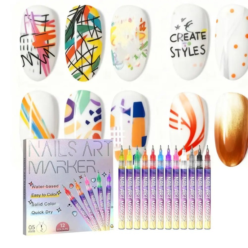 12Pcs/Set Multicolor Nail Art  - đánh giá và giá Correction Pen Fine