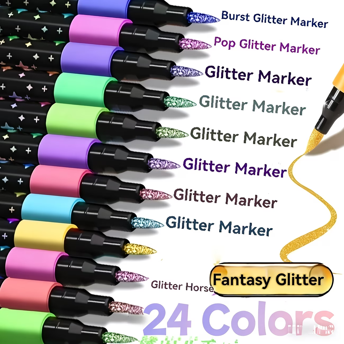 24 Colors Double Head Glitter  - đánh giá và giá Correction Pen Fine