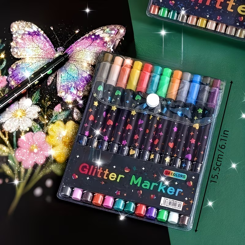24 Colors Double Head Glitter  - đánh giá và giá Correction Pen Fine